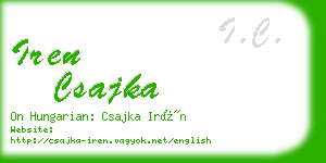 iren csajka business card